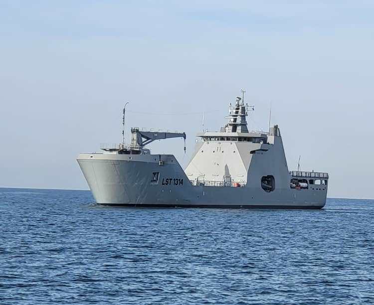 Nigerian Navy Ship, NNS KADA departs port Gentil Gabon for Lagos