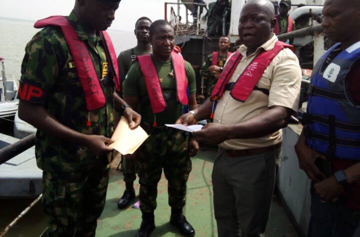 Navy hands over vessel arrested for flouting IMO regulation to NIMASA
