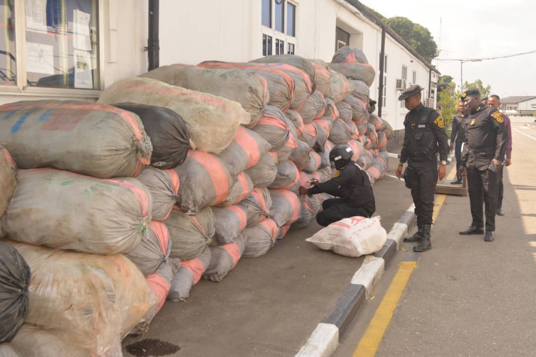 Navy hands over 85 bags of seized cannabis sativa to NDLEA