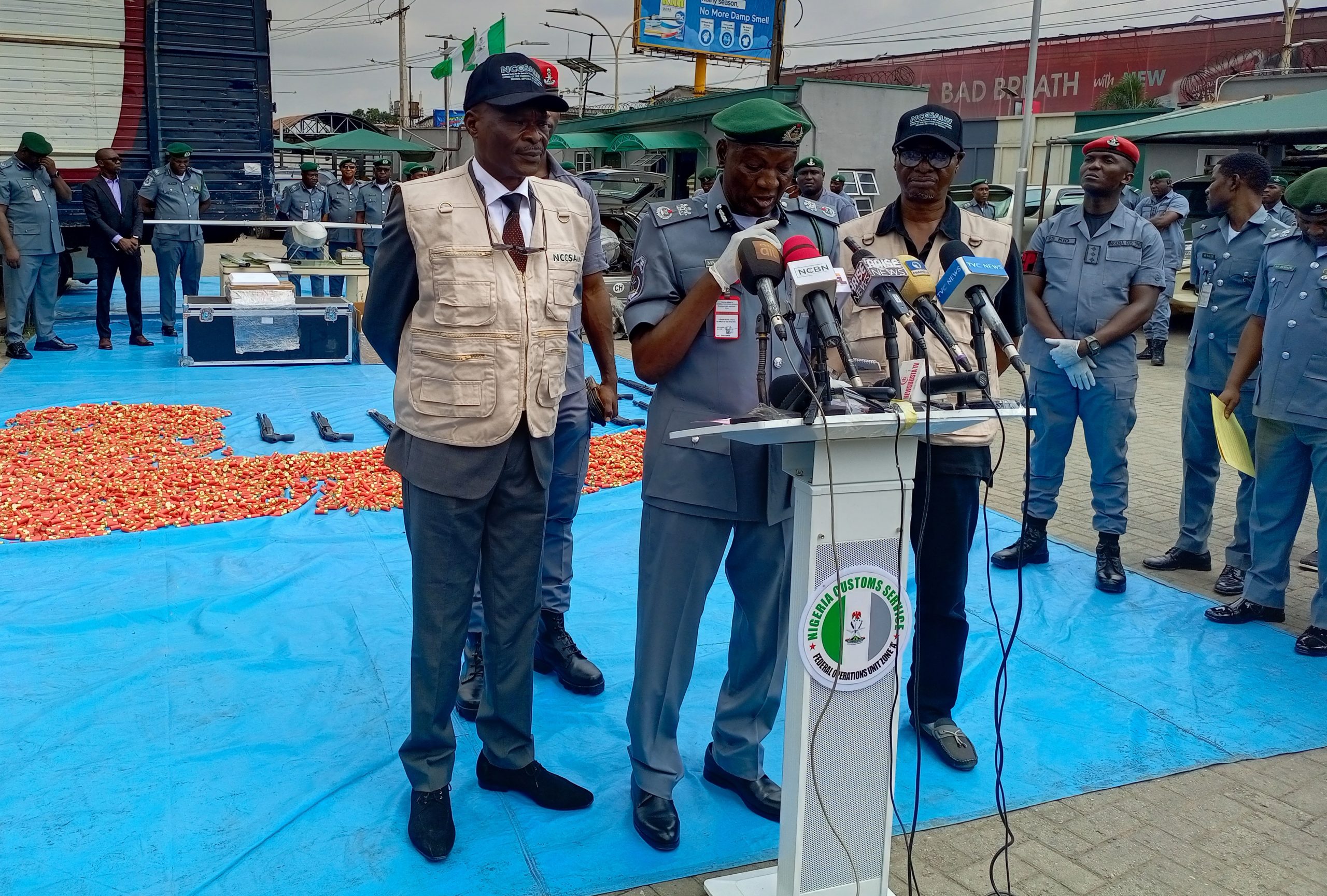 Customs FOU 'A' intercepts 15 assorted rifles, 4,841 rounds of ammunition, drones along Ogun border