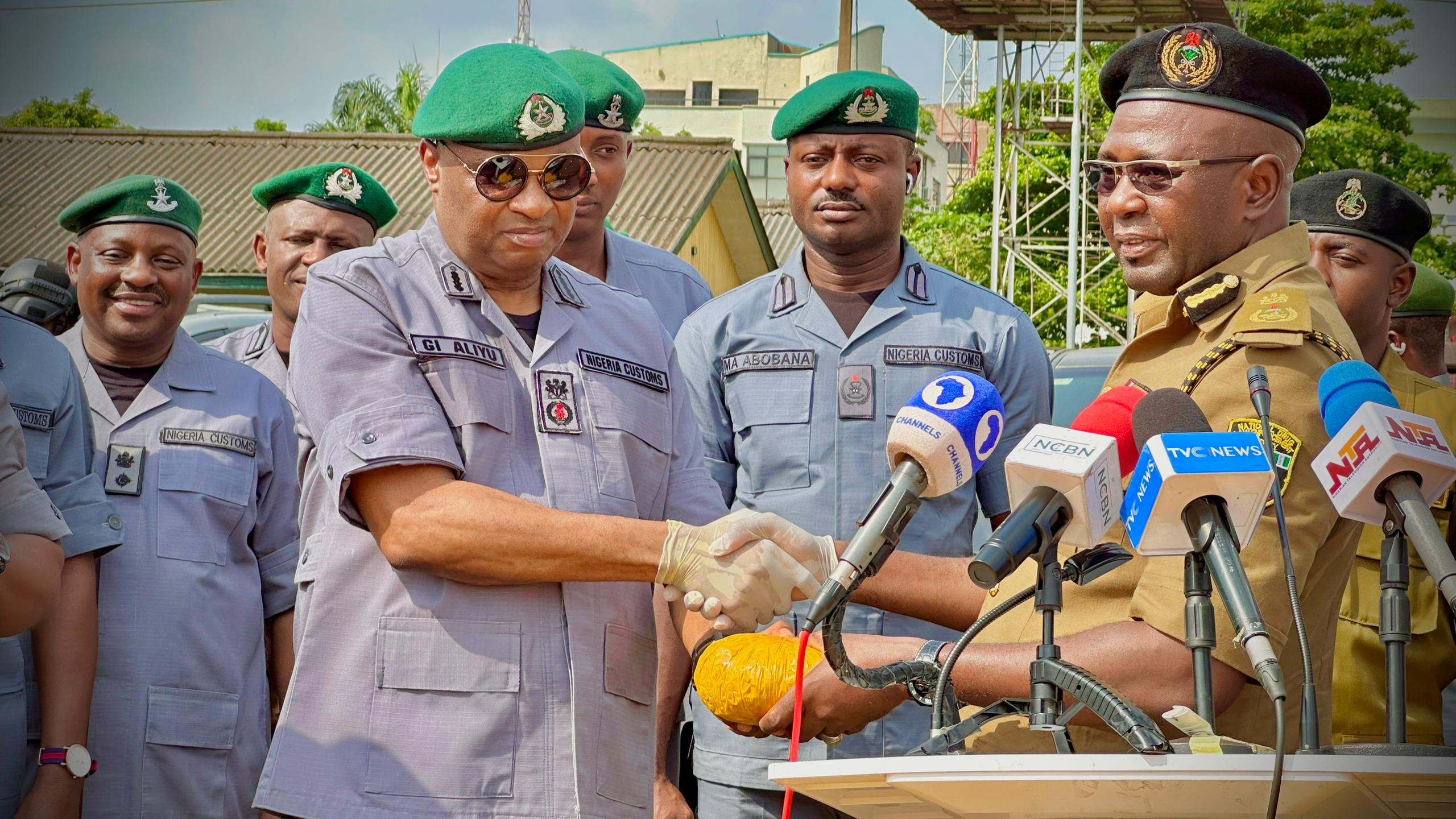 Customs arrests eight suspects with 12 trailers of rice, hard drugs worth N3. 1bn