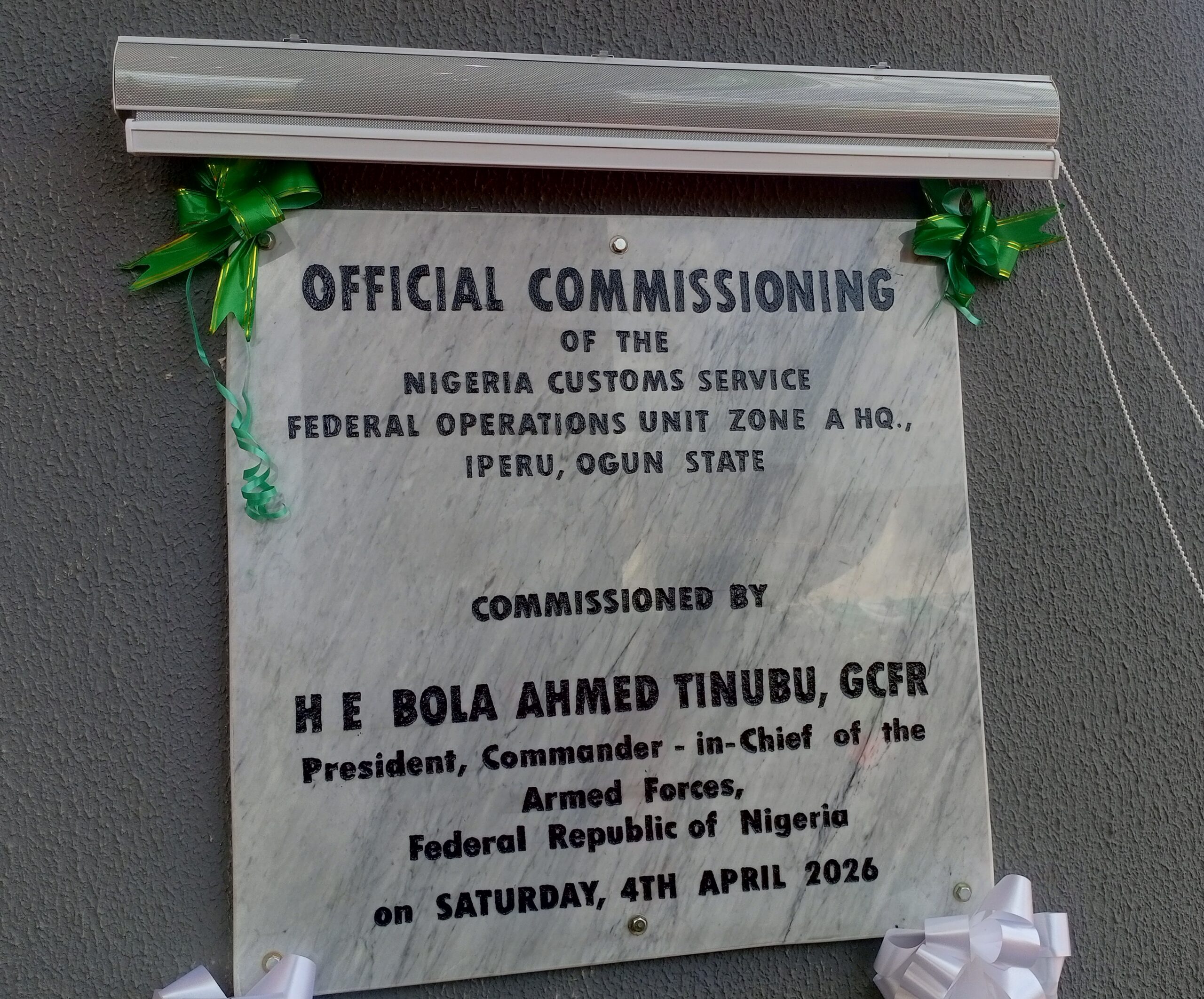 Tinubu commissions multi-billion naira Customs FOU Zone A office in Ogun