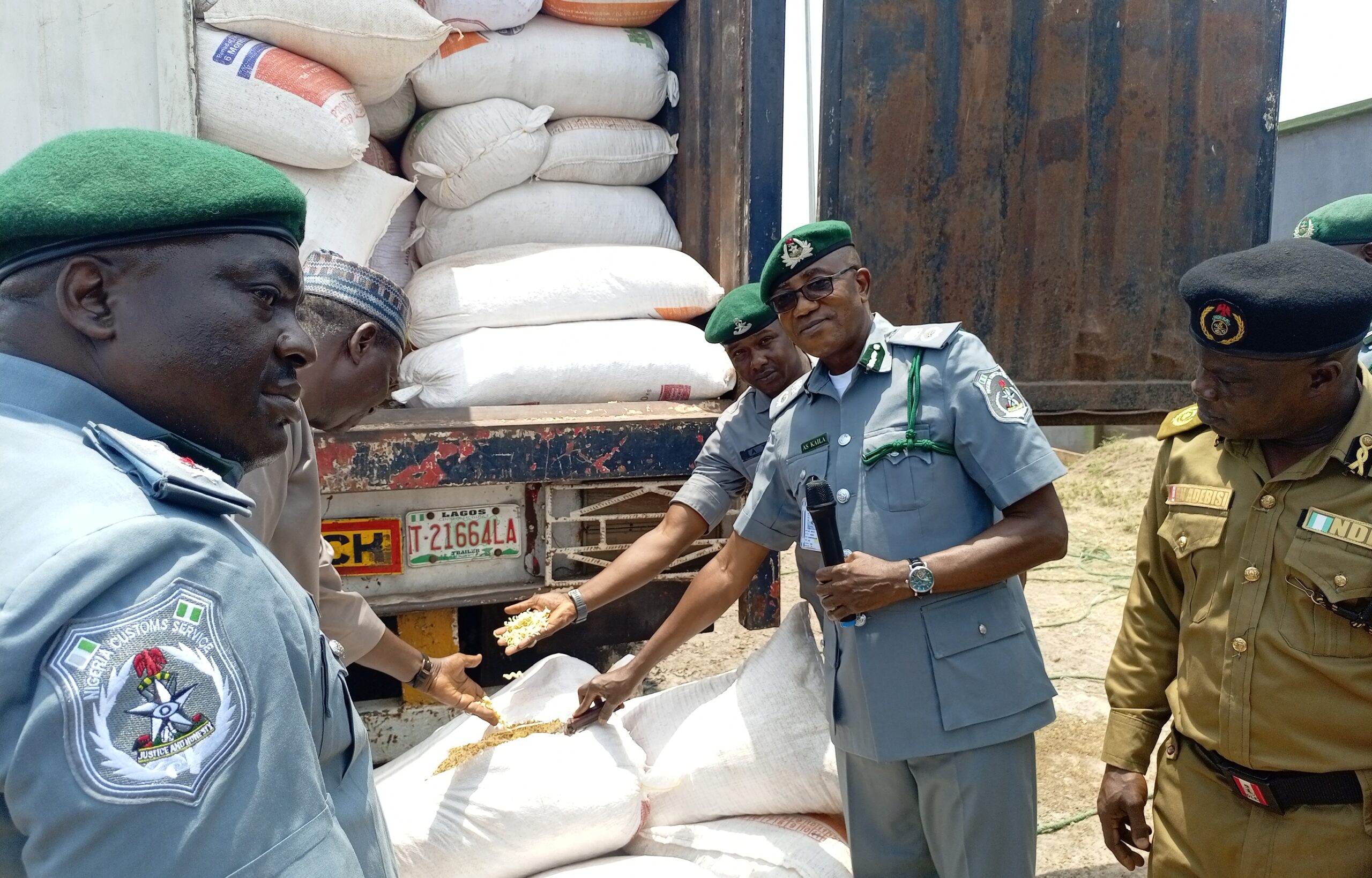 Two arrested as Customs seizes explosives, expired noodles at Seme border